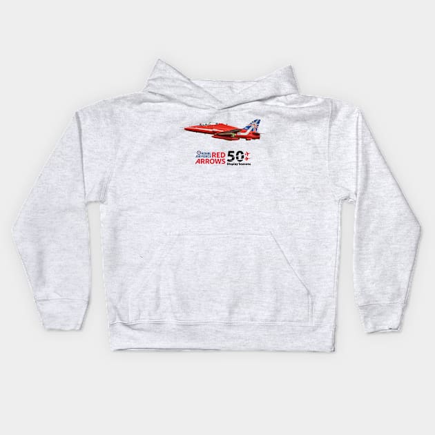 Red Arrows - 50 Display Seasons Kids Hoodie by SteveHClark